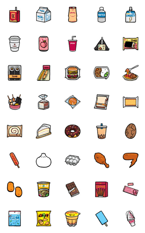 [LINE絵文字]Food and Beverages in CVSの画像一覧