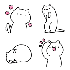 [LINE絵文字] 白いねこの画像