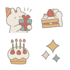 [LINE絵文字] HAPPYBIRTHDAYなうさぎ絵文字2の画像