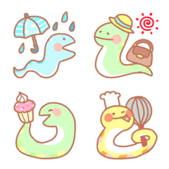 [LINE絵文字] もっちもちのヘビさん絵文字の画像