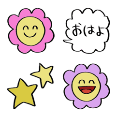 [LINE絵文字] スマイル★フラワーの画像