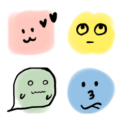 [LINE絵文字] emoji - colorful facesの画像