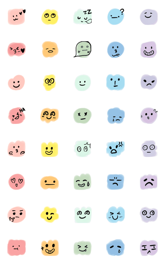 [LINE絵文字]emoji - colorful facesの画像一覧