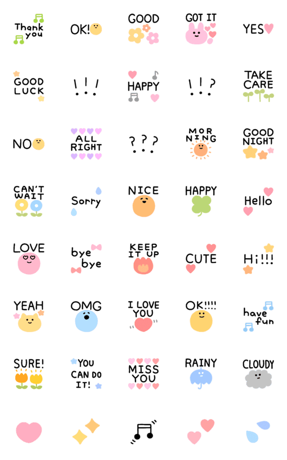 [LINE絵文字]◯girly mini Sticker◯の画像一覧