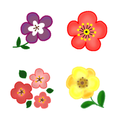 [LINE絵文字] カラフルなお花の画像