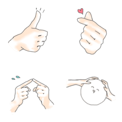 [LINE絵文字] 文末に添えるハンドサインtoしろかお絵文字の画像