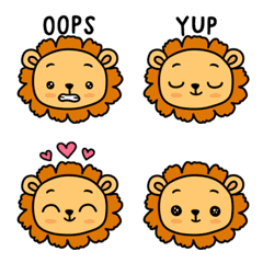 [LINE絵文字] Cute Lion English Wordsの画像
