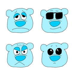 [LINE絵文字] 青い熊さんの画像
