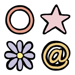[LINE絵文字] パステル絵文字◎記号の画像