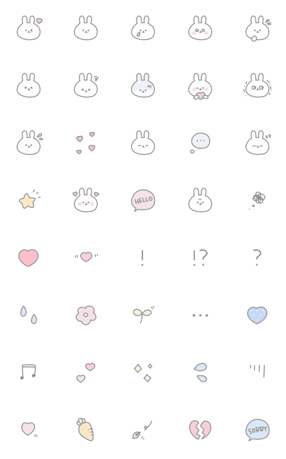 [LINE絵文字]ゆるいうさちゃん ⋆°の画像一覧