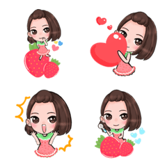 [LINE絵文字] Pretty girl strawberry emojiの画像