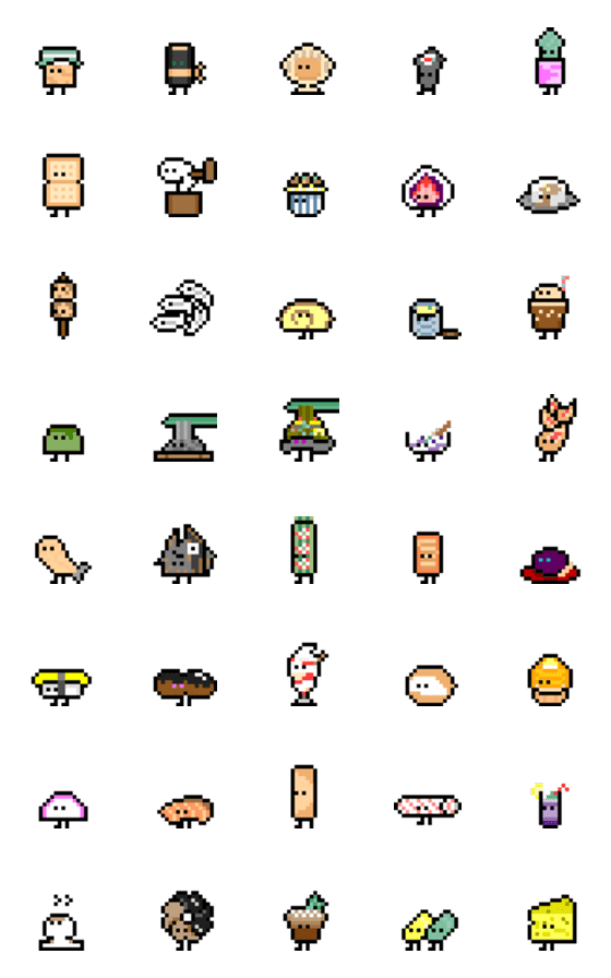 [LINE絵文字]ドット絵 たべっこピクセル6の画像一覧