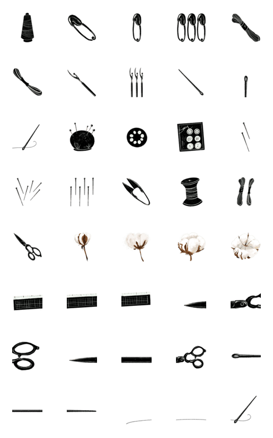[LINE絵文字]sewing toolsの画像一覧