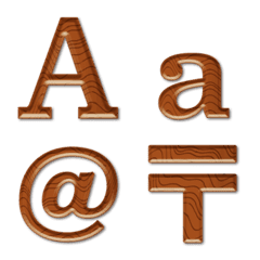 [LINE絵文字] 木質アルファベットの画像