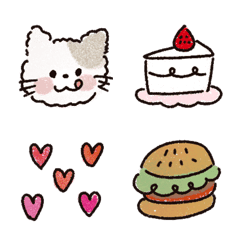 [LINE絵文字] クレヨン絵文字♡ねこ♡の画像