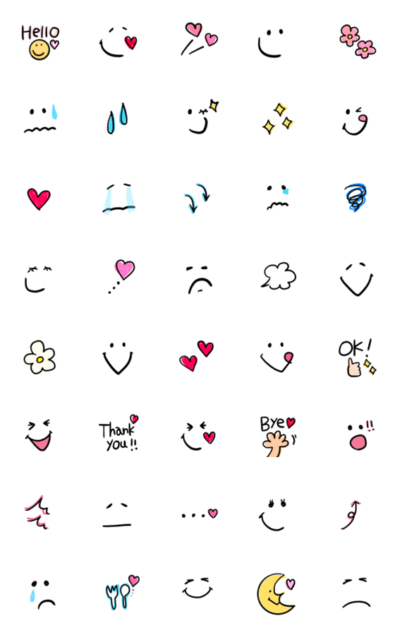 [LINE絵文字]【シンプル♡カラフル♡毎日使える絵文字】の画像一覧