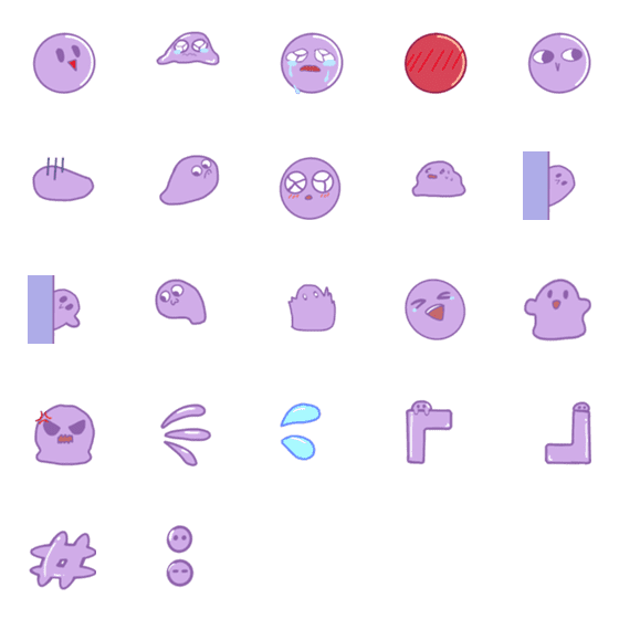 [LINE絵文字]Purple slime emojiの画像一覧
