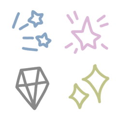 キラキラッ！毎日使えるくすみ星装飾セットの絵文字メイン画像