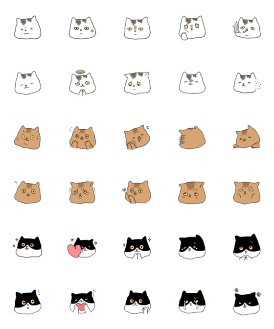 [LINE絵文字]three cat meow meowの画像一覧
