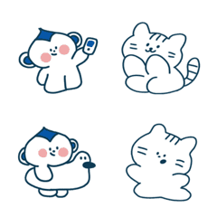 [LINE絵文字] 猿と虎の青い縞模様の画像