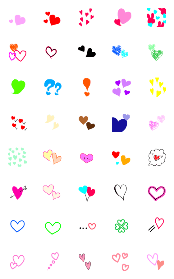 [LINE絵文字]ハートの絵文字 shotata verの画像一覧