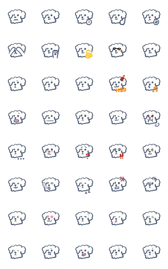 [LINE絵文字]Marshmallow dogの画像一覧