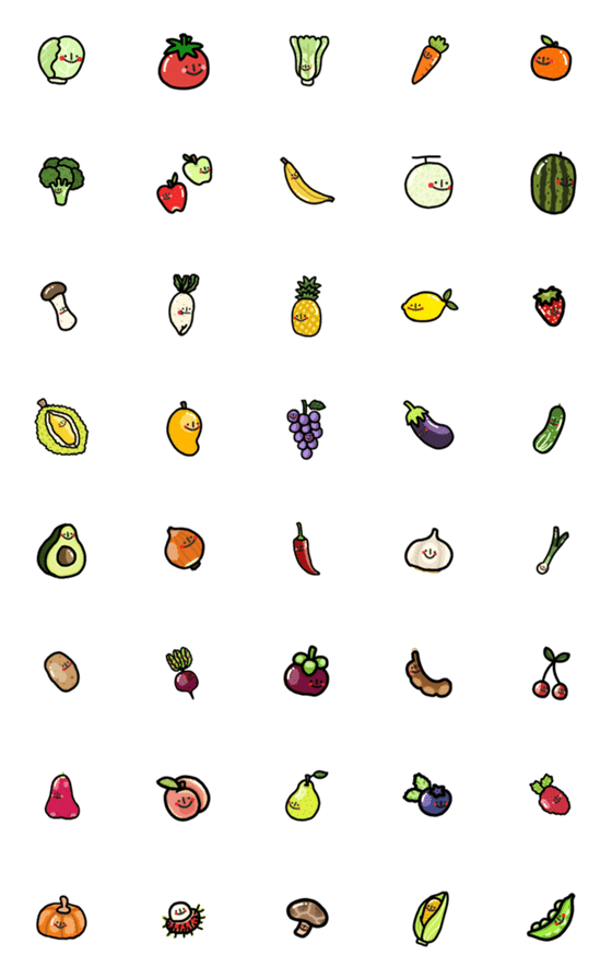 [LINE絵文字]veggie fruity gangの画像一覧