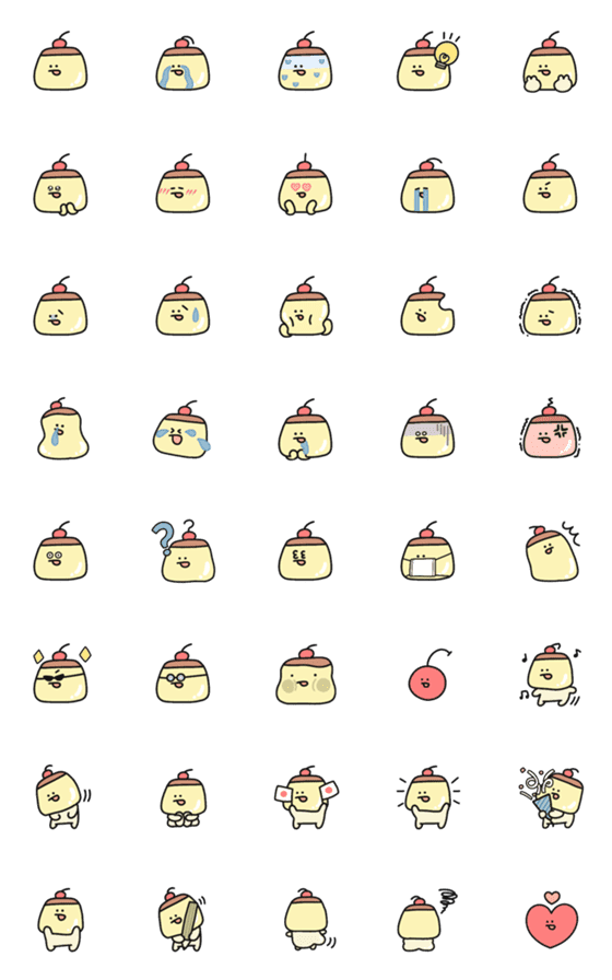 [LINE絵文字]ぷりんちゃんとさくらんぼの画像一覧