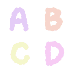 [LINE絵文字] English alphabets cotton colorfulの画像