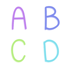 [LINE絵文字] English alphabets neon colorの画像
