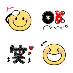 [LINE絵文字] 【Smiley Face】 ♡ キラキラミニver.の画像