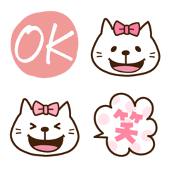 [LINE絵文字] リボンねこ♡の画像