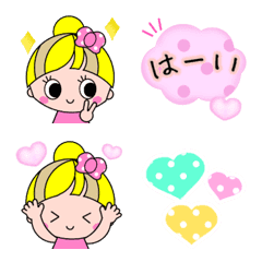 [LINE絵文字] カラフルガールちゃん♥女の子の挨拶絵文字の画像