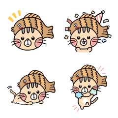 [LINE絵文字] Cute taiyaki catの画像