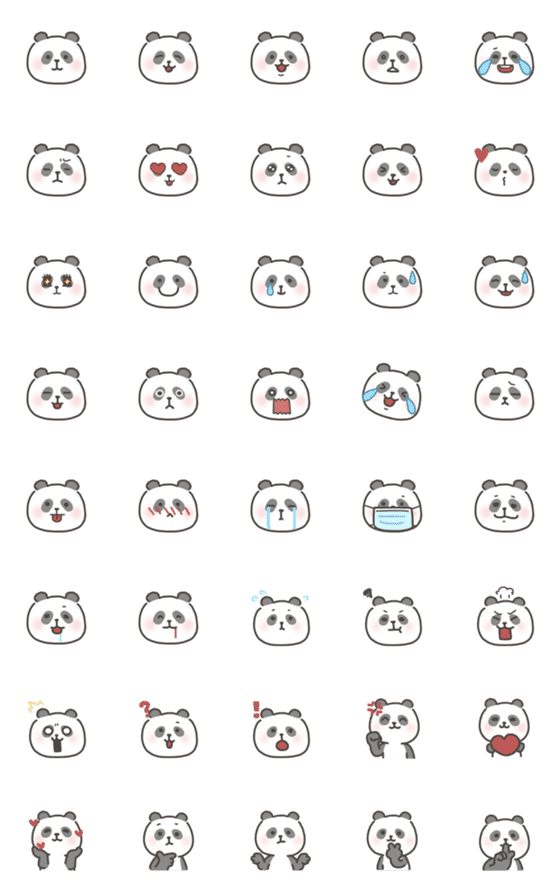 [LINE絵文字]HITOMI's panda emojiの画像一覧