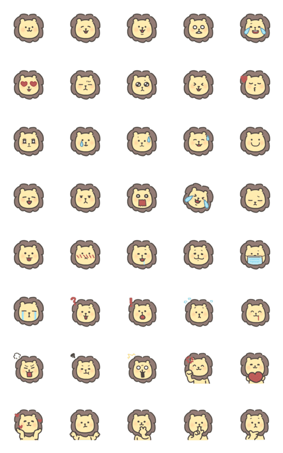 [LINE絵文字]HITOMI's lion emojiの画像一覧