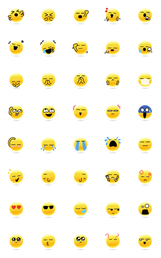 [LINE絵文字]顔文字♪標準スマイルEMOJI 3の画像一覧