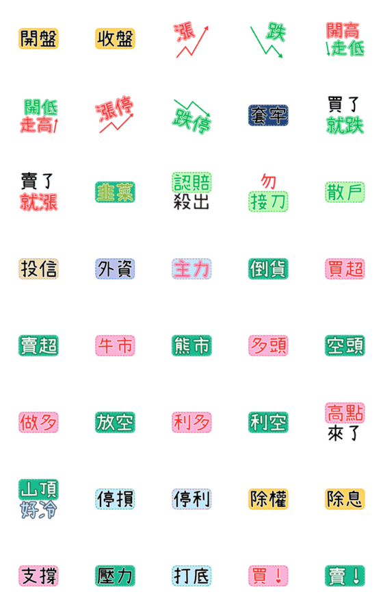 [LINE絵文字]Stock market useful stickers LV.1の画像一覧