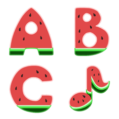 [LINE絵文字] 夏のスイカのデコ英数字の画像