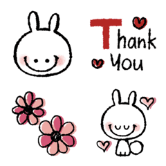 [LINE絵文字] ♡ニコニコうさぎ♡の画像
