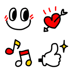 シンプルなハッキリ絵文字(白フチあり)の絵文字メイン画像