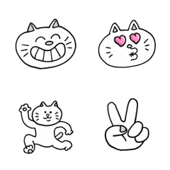 [LINE絵文字] 白黒ねこたちの画像