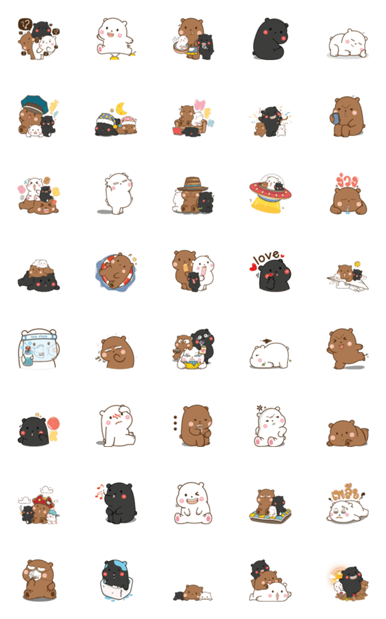 [LINE絵文字]Three Chubby Bears Gangの画像一覧