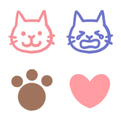 毎日使えるシンプルなねこの絵文字の絵文字メイン画像