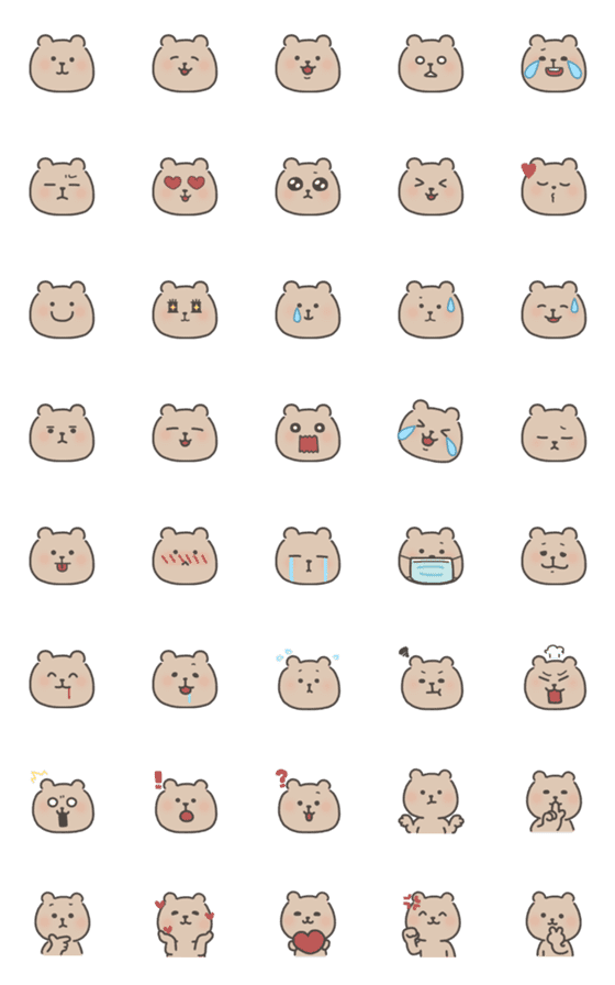 [LINE絵文字]HITOMI's bear emojiの画像一覧