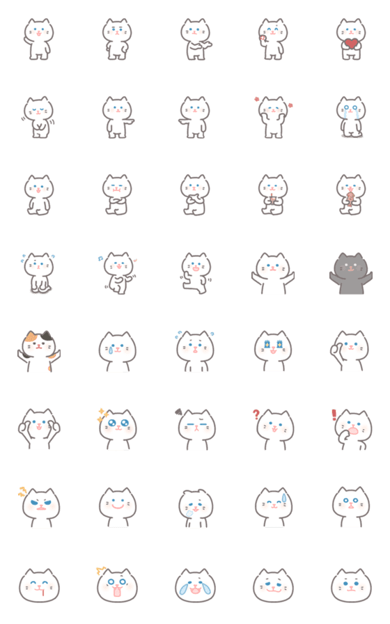 [LINE絵文字]HITOMI's cat emojiの画像一覧