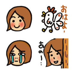 [LINE絵文字] 茶色い髪の女性の画像