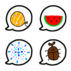 吹き出しのシンプルな絵文字 夏の絵文字メイン画像