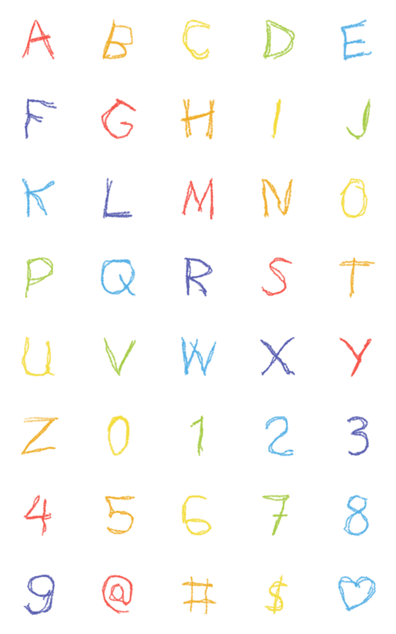 [LINE絵文字]Emoji English Alphabet Kids Handwritingの画像一覧