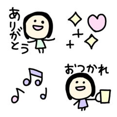 [LINE絵文字] ほんわかシンプル♪毎日使える♡女の子の画像